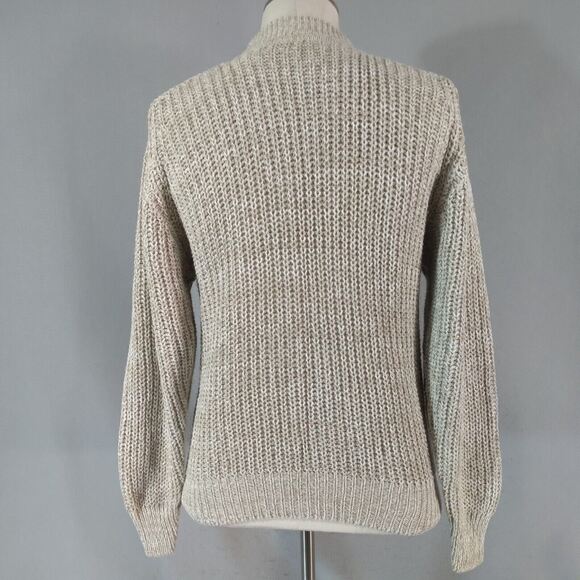 J Riggings Sweater Men's medium champagne beige cable thick pullover jumper prep - Picture 9 of 12